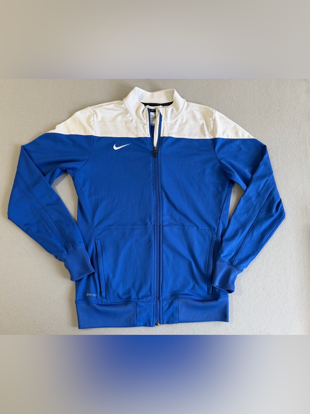 Nike Dri-Fit Jacket Full-zip Warm-up Royal Blue/White M Women’s